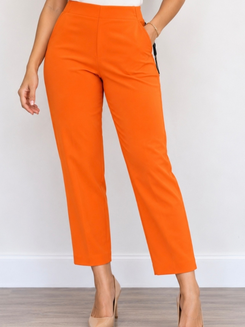 RACHEL ZOE Women’s Size 4 High Rise Slim Leg Ankle-Length Pants Orange